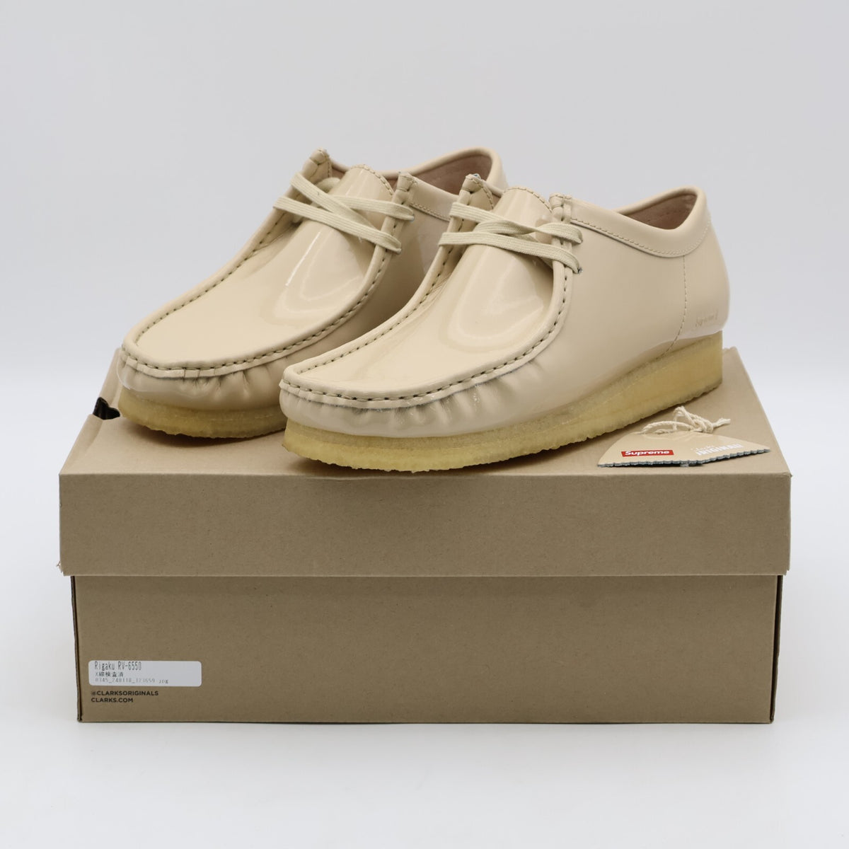 26176857 Supreme Clarks Patent Leather Wallabee Beige (Men's)