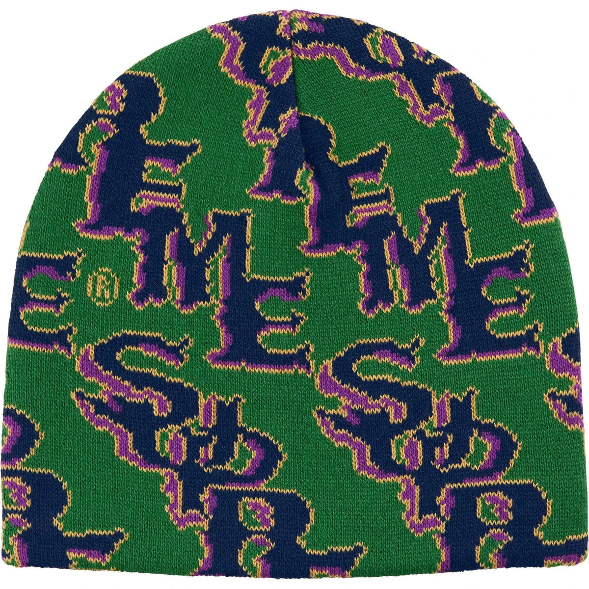 Supreme Slanted Gothic Outline Beanie Green