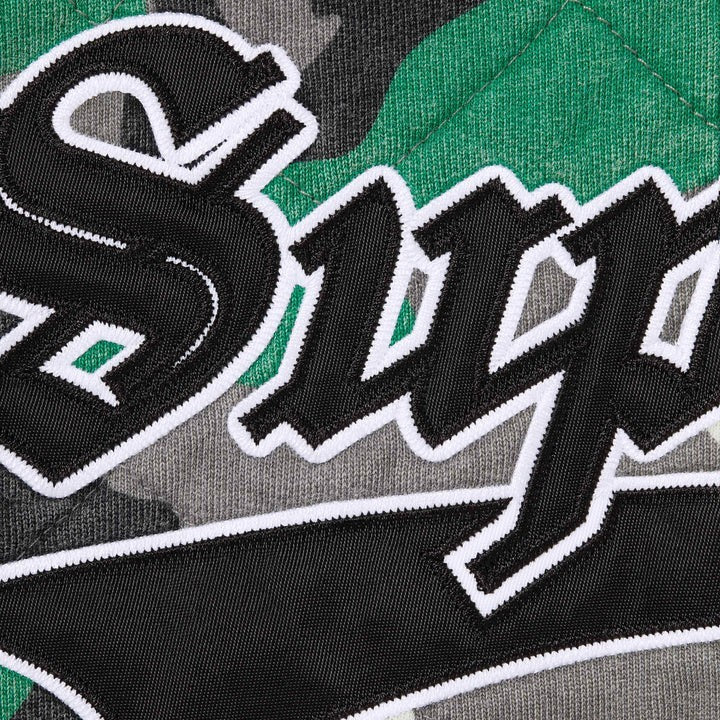 Supreme Quilted Zip Up Hooded Sweatshirt Green Camo