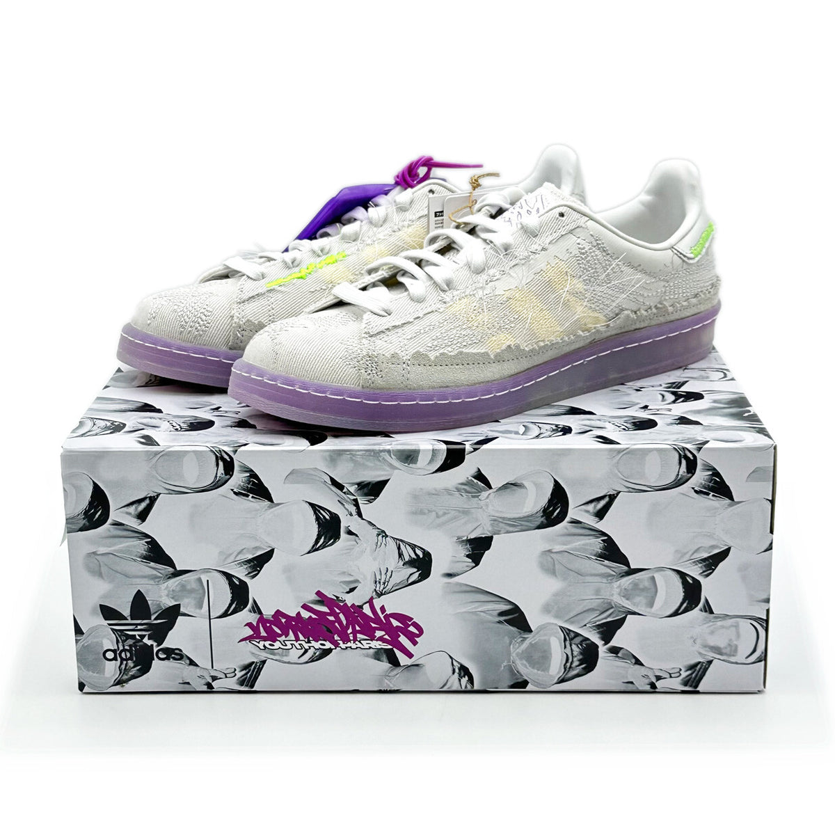 ID6805 Youth of Paris adidas Originals Campus Crystal White Purple (Men's)