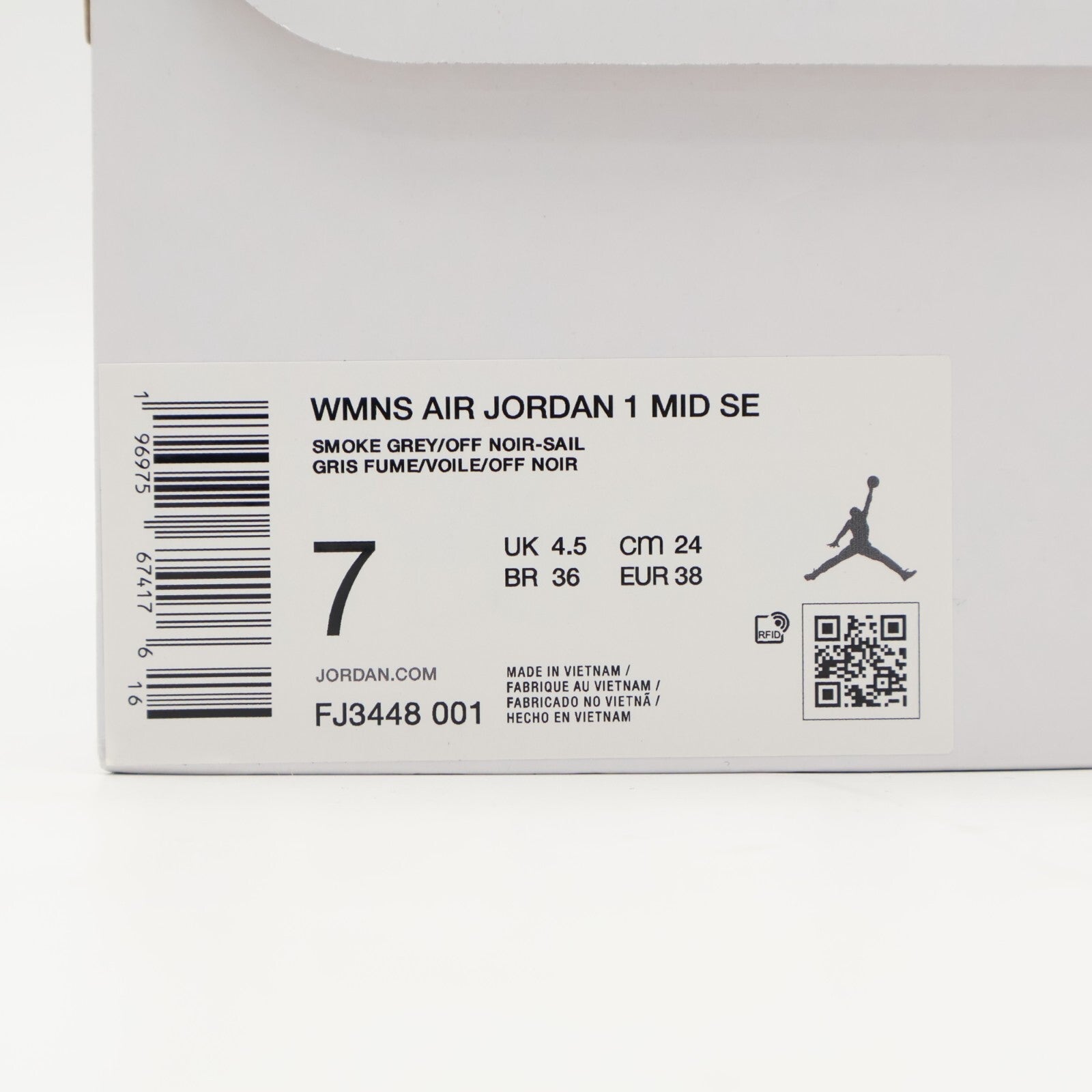 FJ3448-001 Nike Air Jordan 1 Mid SE Smoke Grey (Women's)