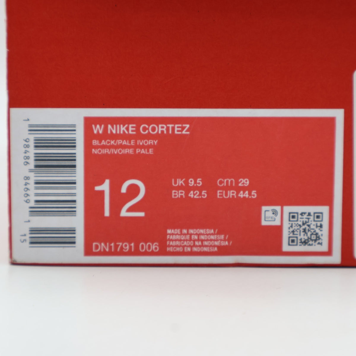 DN1791-006 Nike Cortez Leather Black Pale Ivory (Women's)