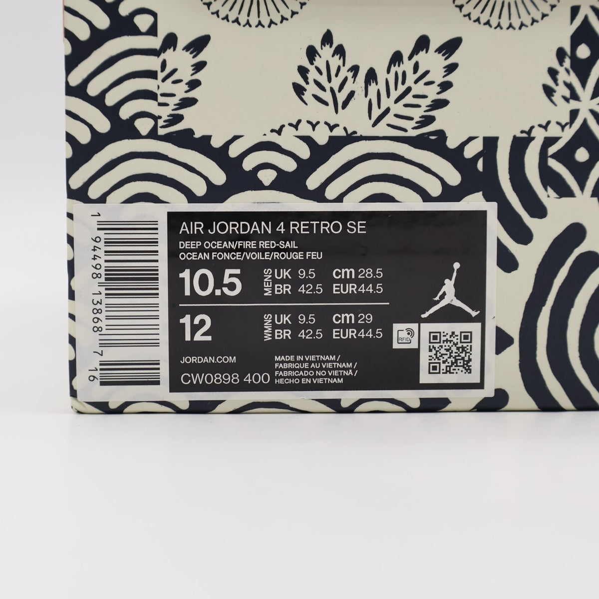 CW0898-400 Nike Air Jordan 4 SE Sashiko Deep Ocean Sail Cement Fire Red (Men's)