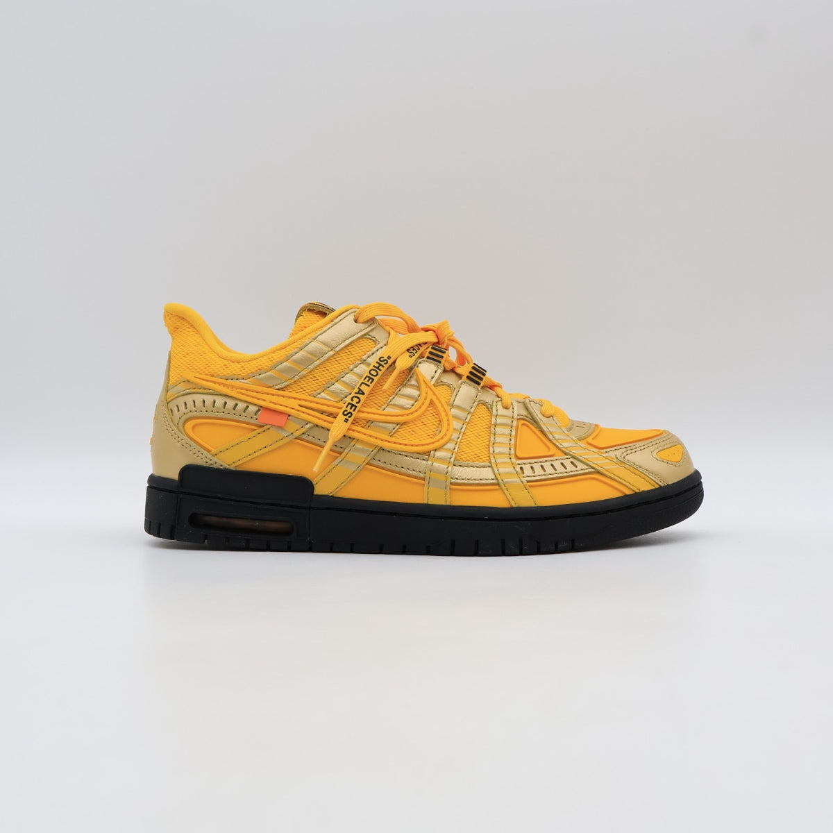 CU6015-700 Nike Air Rubber Dunk Off-White University Gold Yellow Black (Men's)