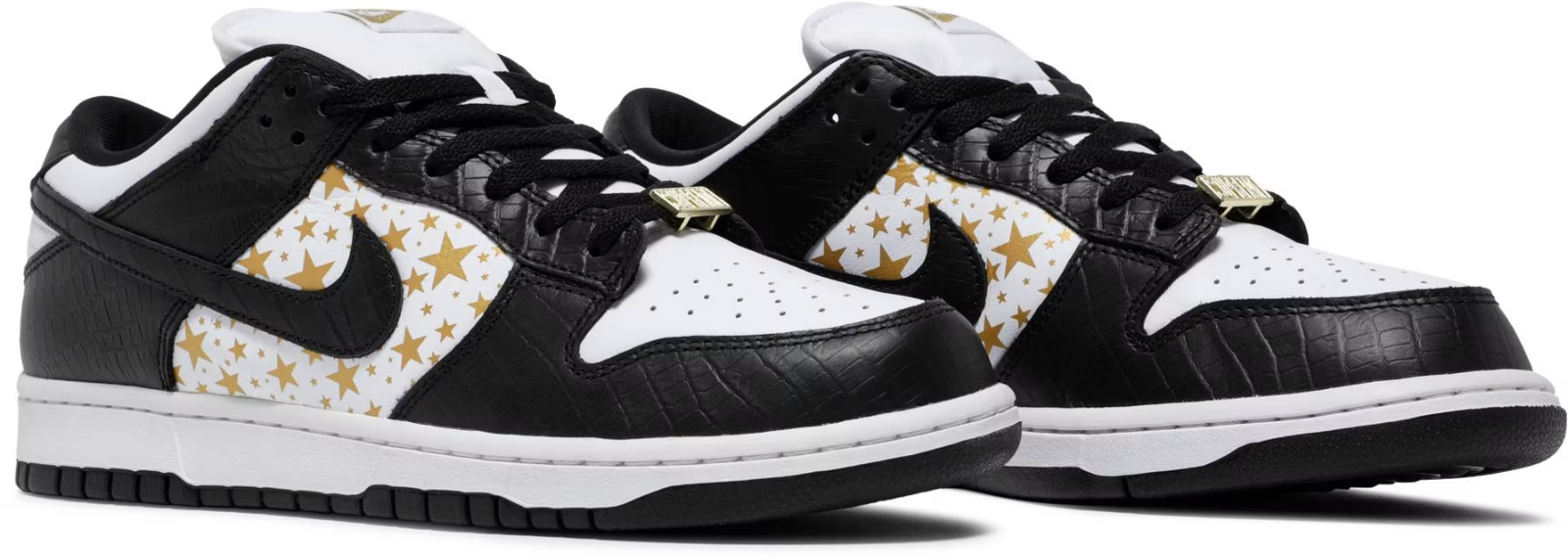 DH3228-102 Supreme Ã Nike SB Dunk Low OG QS Gold Stars "White/Black" (Men's)