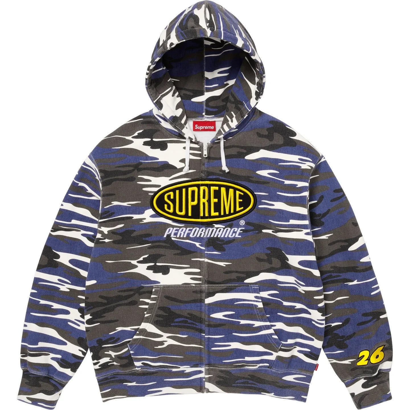 Supreme Performance Zip Up Hooded Sweatshirt Blue Camo