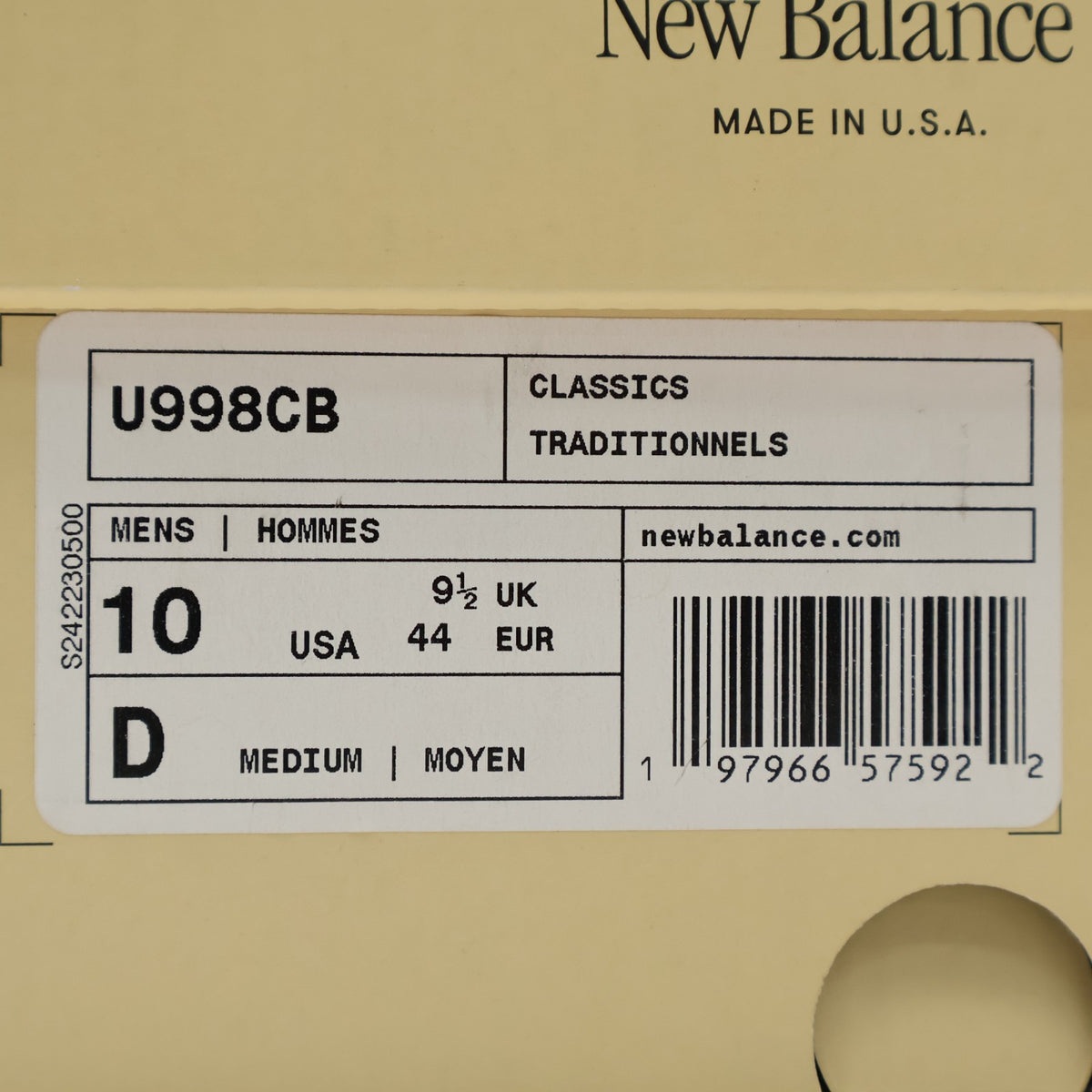 U998CB New Balance 998 Navy Chrome Blue (Men's)