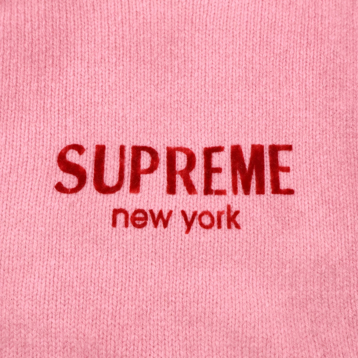 Supreme Flocked Logo Sweater Red