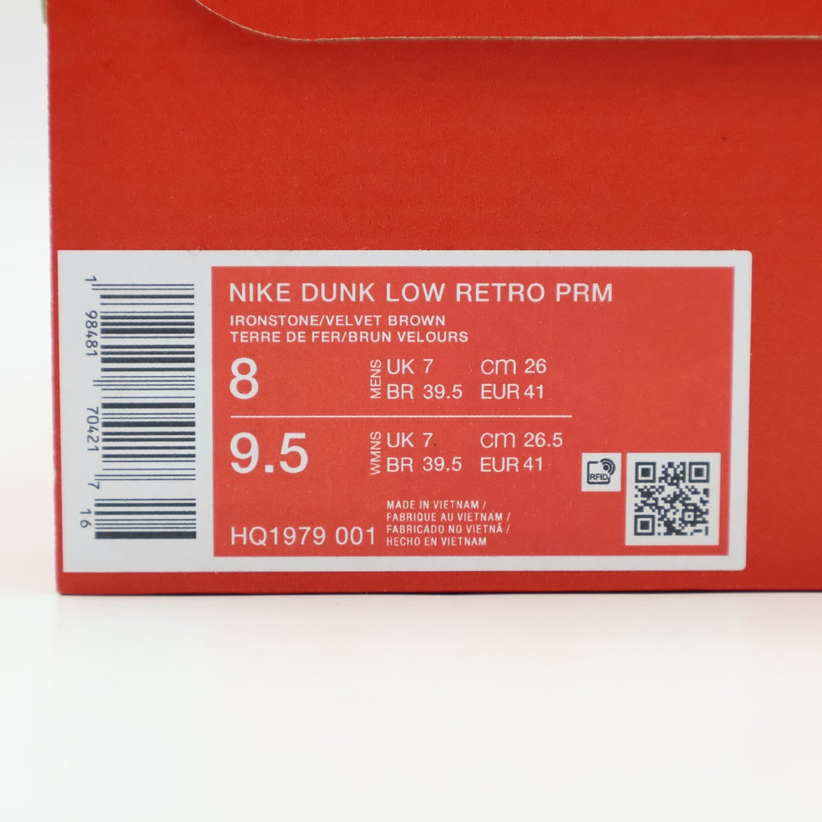 HQ1979-001 Nike Dunk Low Ironstone Velvet Brown (Men's)