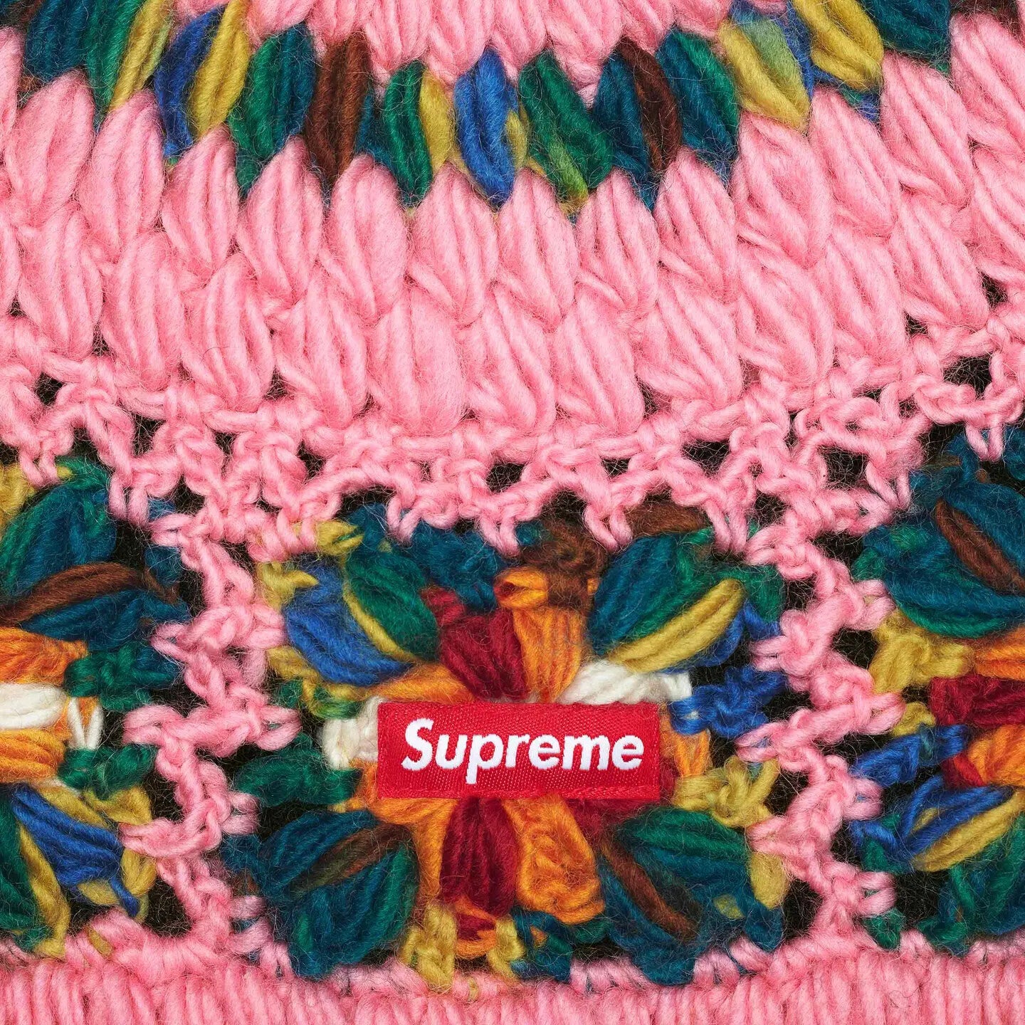 Supreme Crochet Beanie Pink