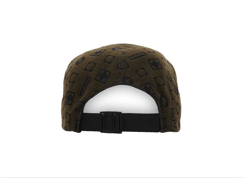 Supreme Flocked Denim Camp Cap Black