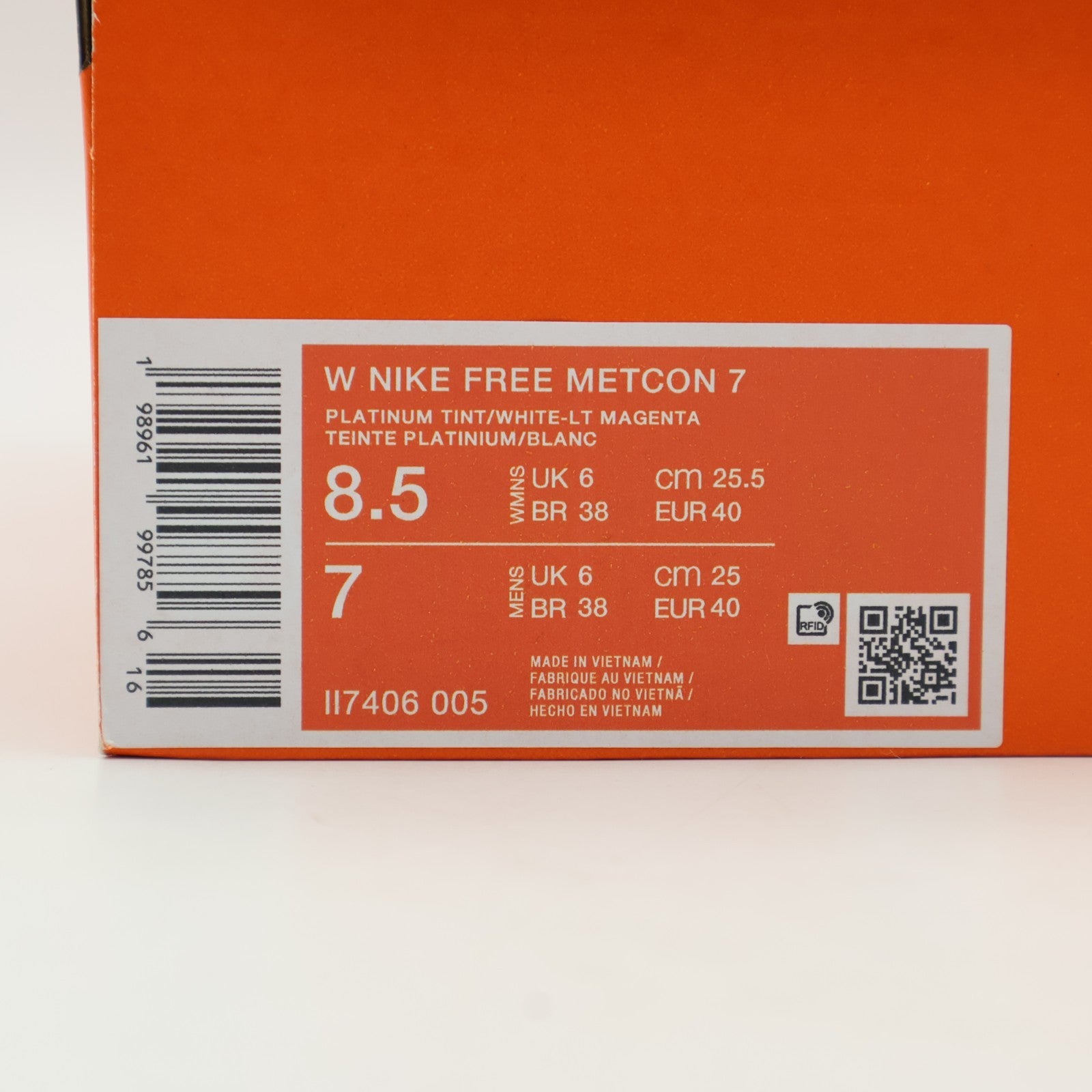 II7406-005 Nike Free Metcon 7 Platinum Tint Light Magenta (Women's)