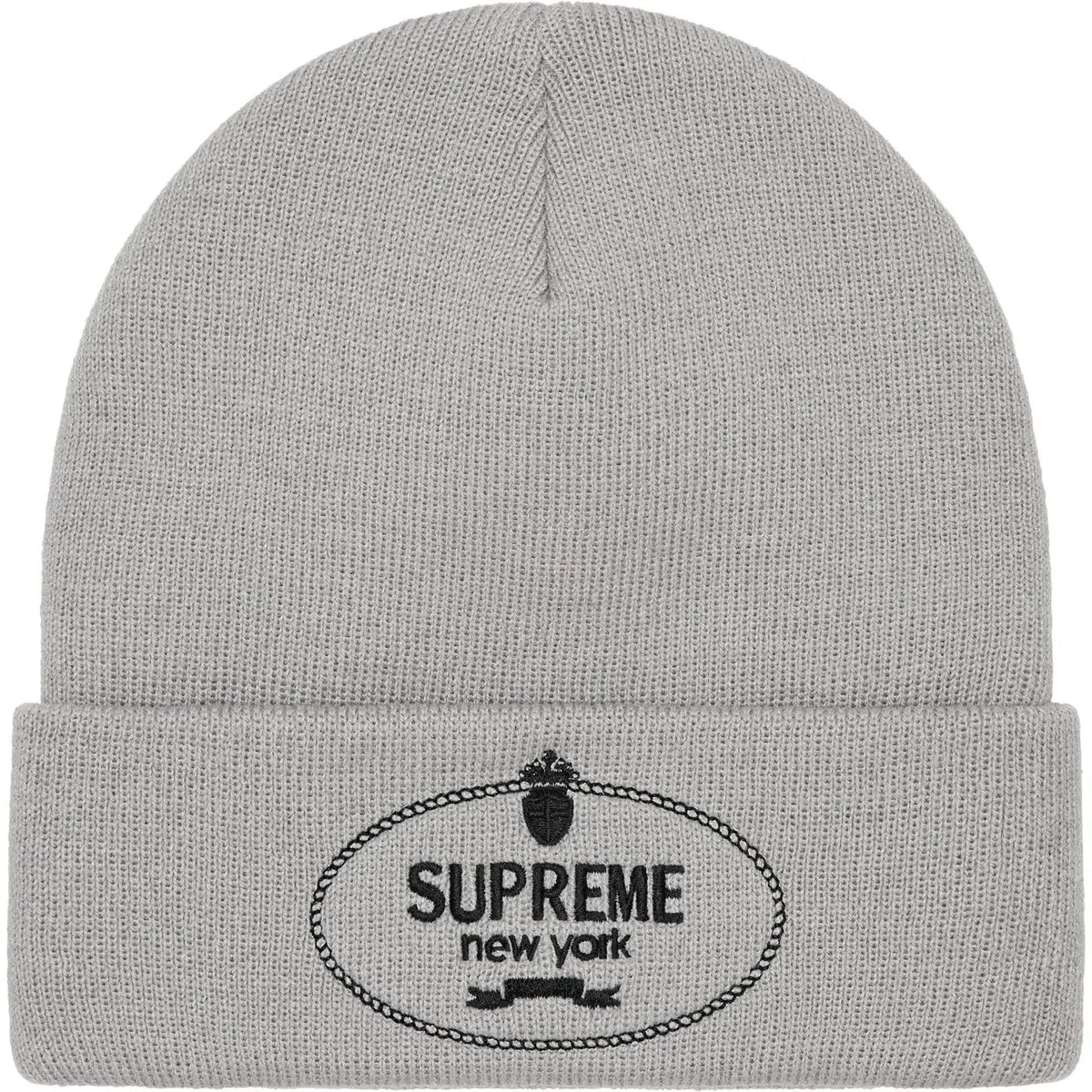 Supreme Crest Beanie Charcoal Grey