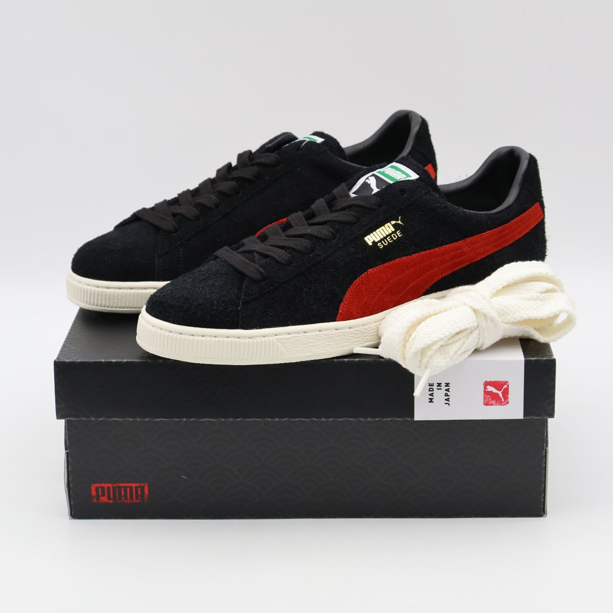 398560-01 Puma Suede MIJ Puma Black Puma Red (Men's)