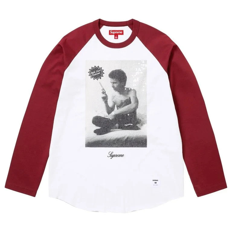 Supreme x Larry Clark Sequin Raglan L/S Top Burgundy