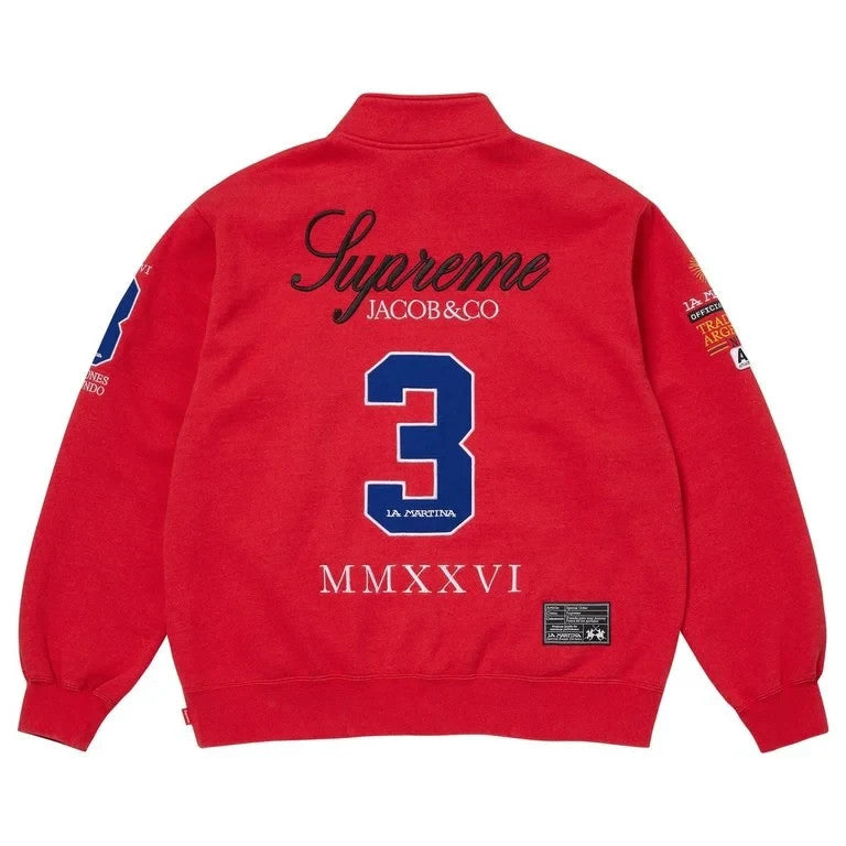 Supreme x La Martina Zip Up Sweatshirt Red
