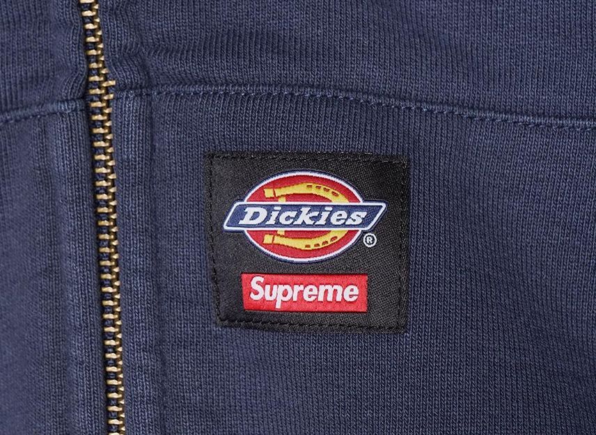 Supreme x Dickies Quilted Lined Zip Up Hooded Sweatshirt Navy