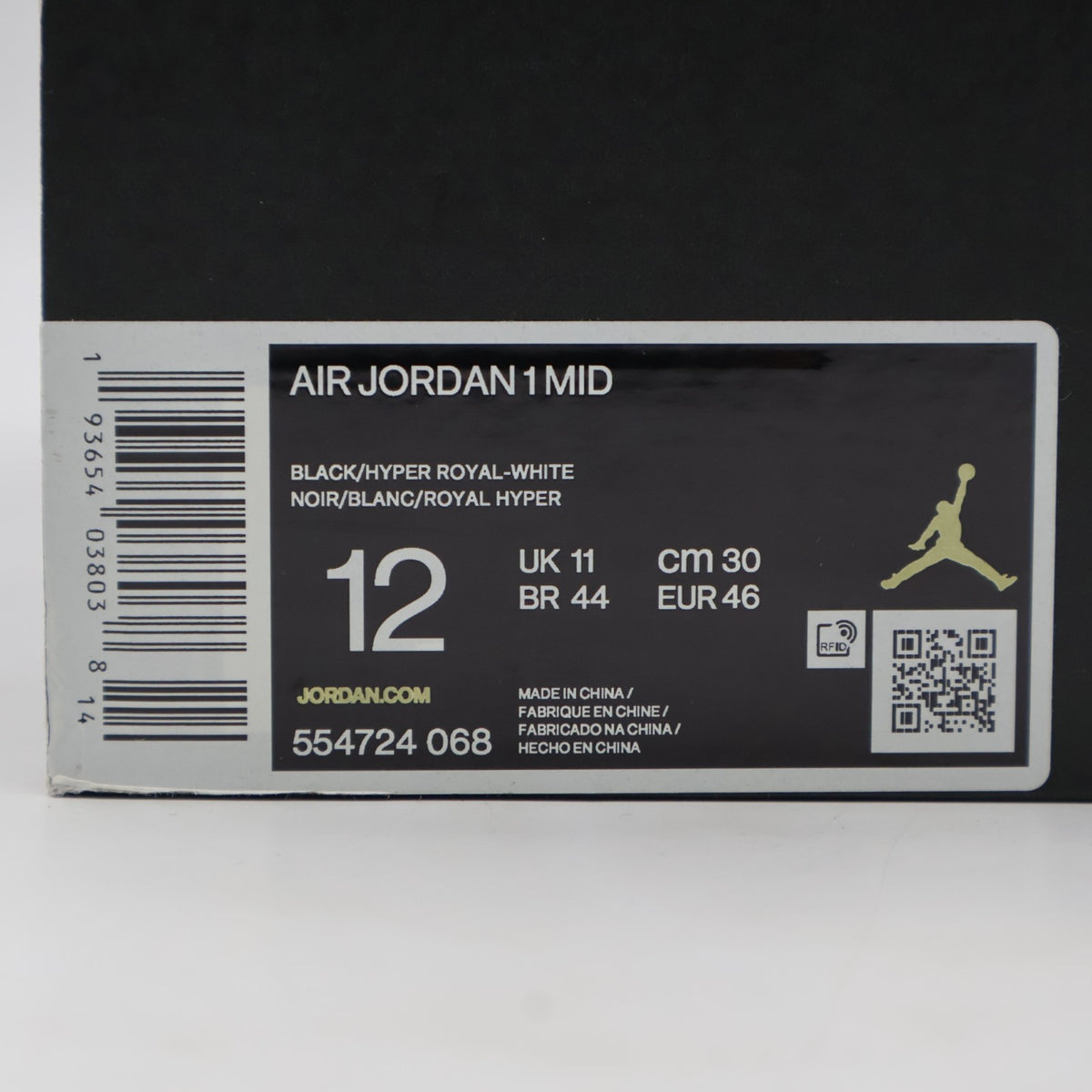 554724-068 NIKE AIR JORDAN 1 MID BLACK BLUE (Men's)