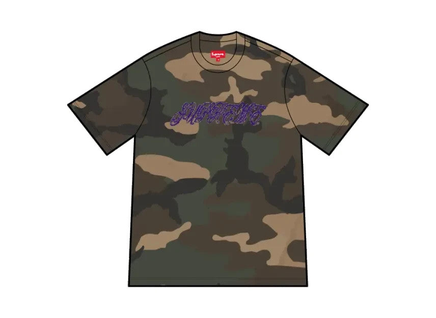Supreme Raised Script S/S Top "Woodland Camo"