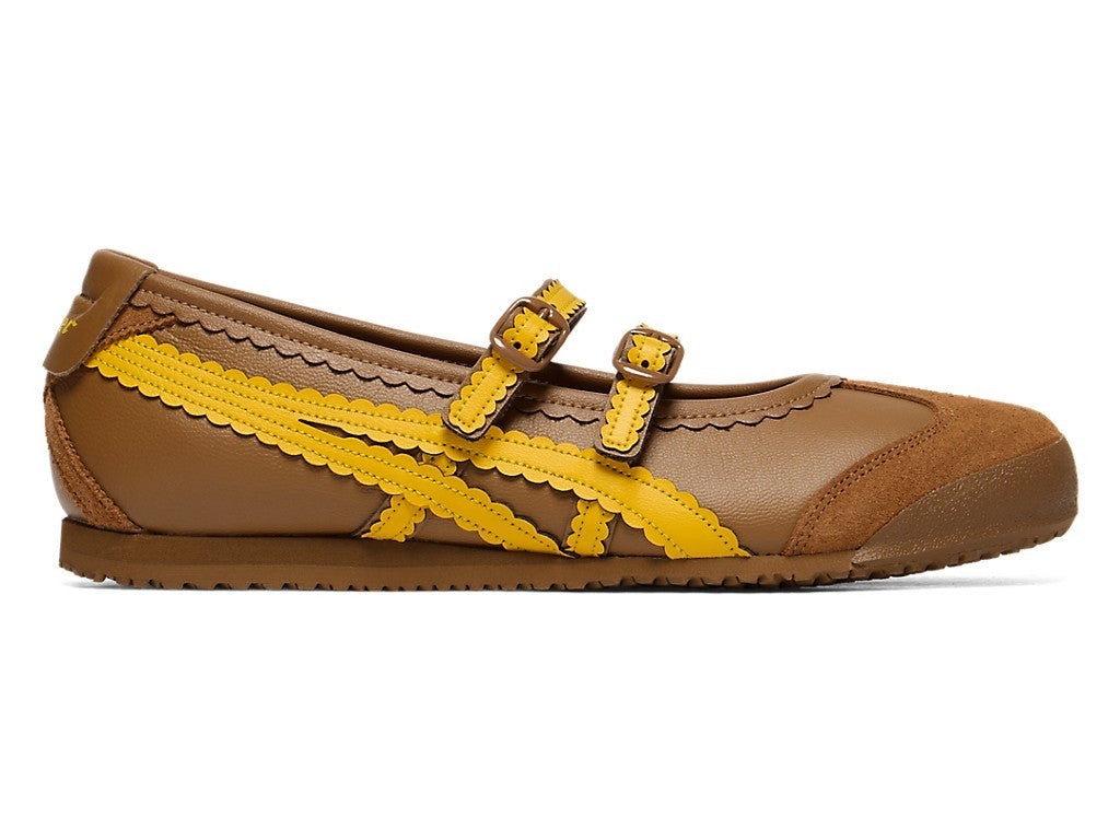 1182A678-201 Onitsuka Tiger Women's Mexico 66 TGRS "Brown/Sunflower Yellow"