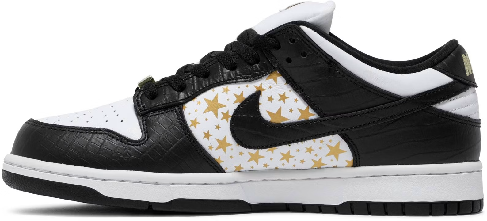 DH3228-102 Supreme Ã Nike SB Dunk Low OG QS Gold Stars "White/Black" (Men's)