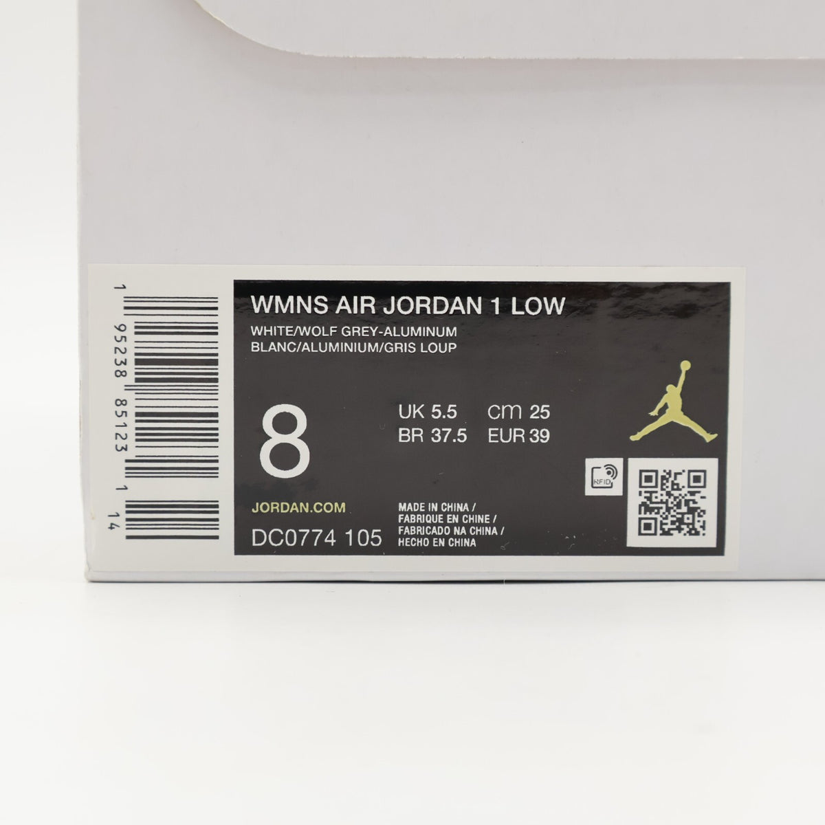 DC0774-105 Nike Air Jordan 1 Low Wolf Grey Aluminium (Women's)