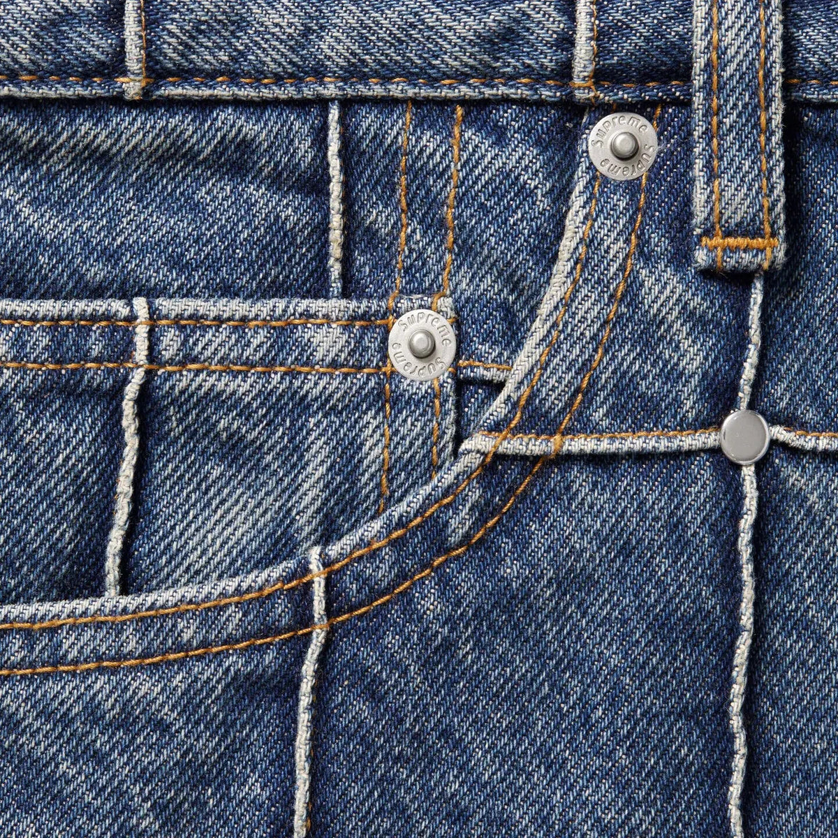 Supreme Studded Seam Loose Fit Jean Blue