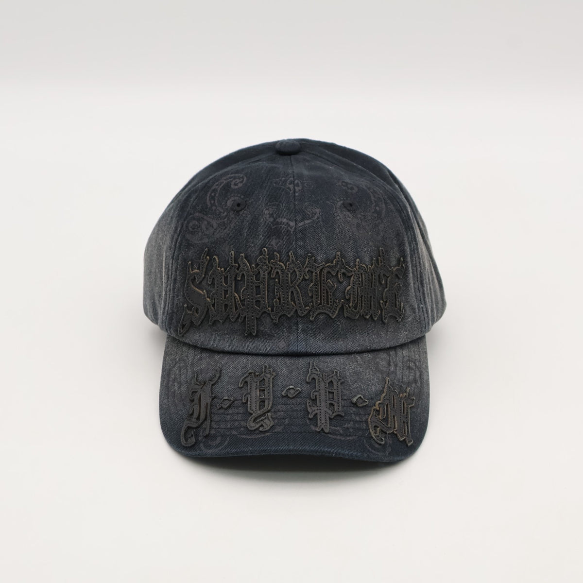 Supreme Leather Applique 6-Panel Black