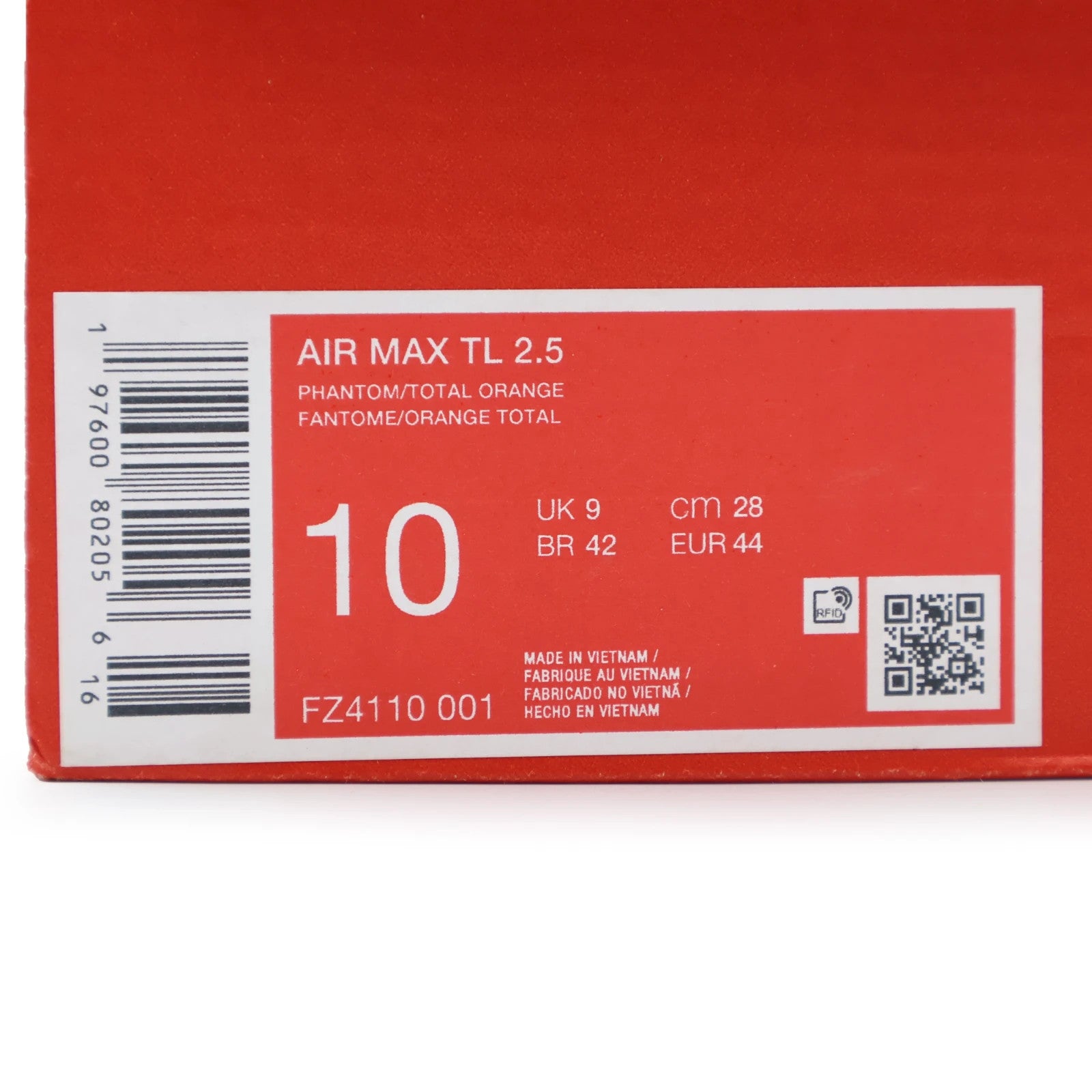 FZ4110-001 Nike Air Max TL 2.5 Total Orange and Dark Smoke Grey (Men's)