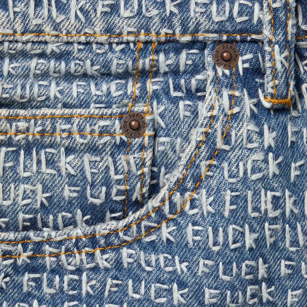 Supreme F*ck Stitch Loose Fit Jean Blue