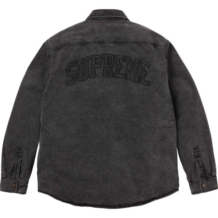 Supreme Shearling Lined Denim Work Shirt Black