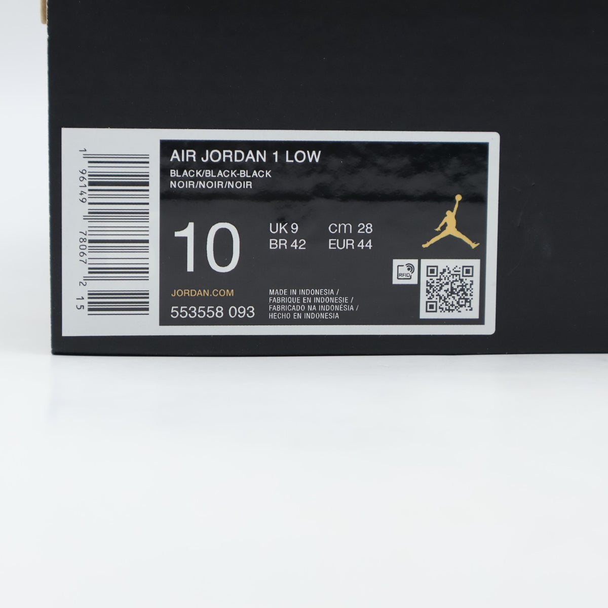 553558-093 Nike Air Jordan 1 Low Triple Black (Men's)
