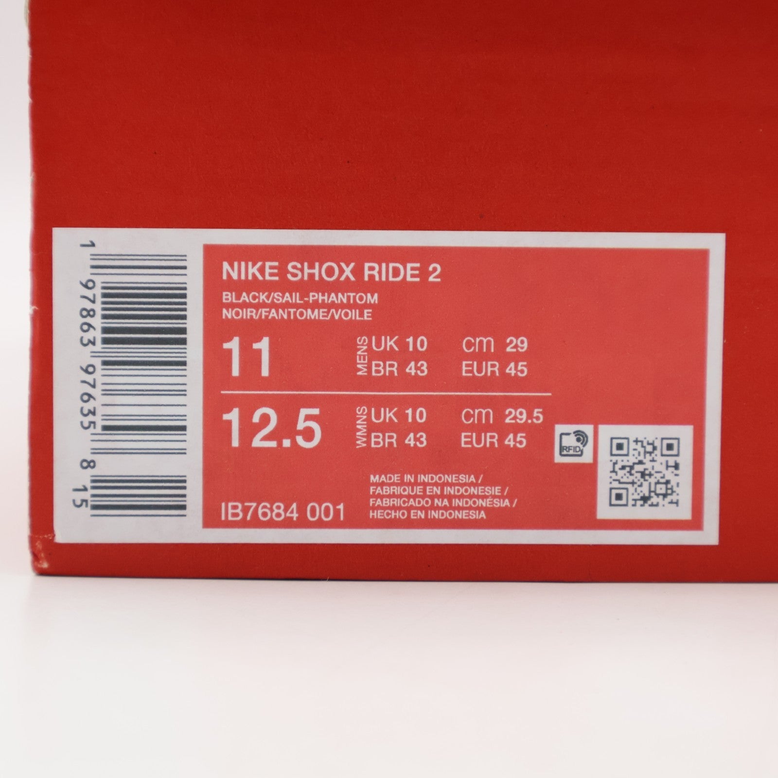 IB7684-001 Nike Shox Ride 2 Light Bone Black (Men's)