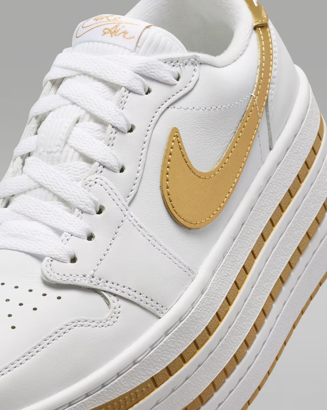 IV5090-100 Nike Air Jordan 1 Triple Stack SE White Metallic Gold (Women's)