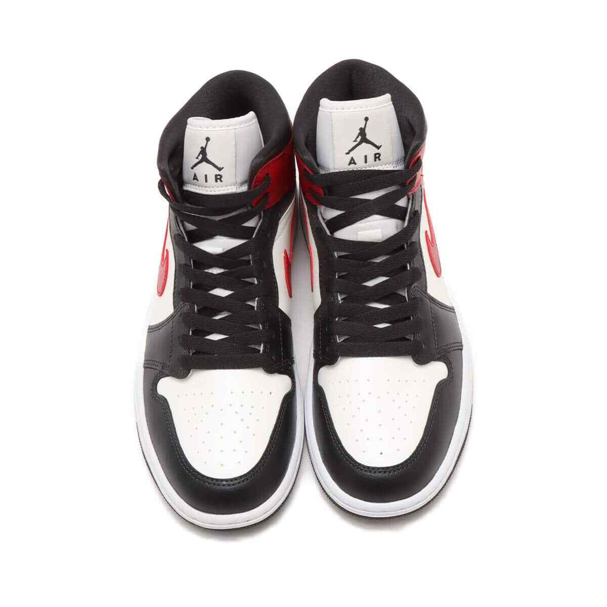 BQ6472-160 Nike Air Jordan 1 Mid Sail Off Noir White Gym Red (Women's)