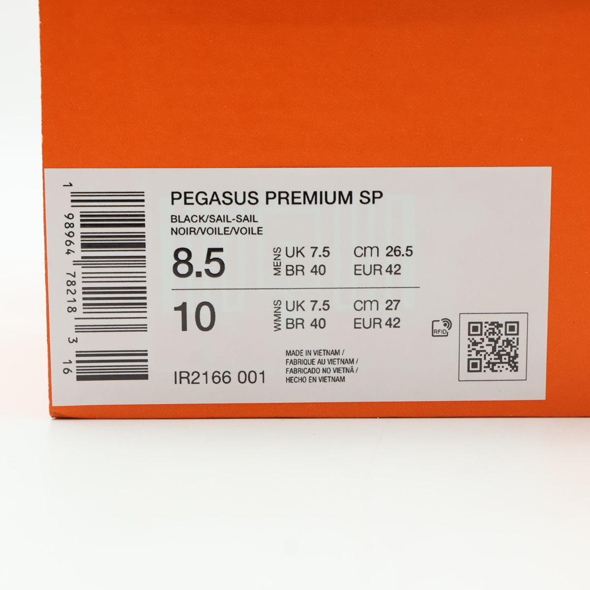 IR2166-001 Nike Pegasus Premium "Black/Sail" (Men's)