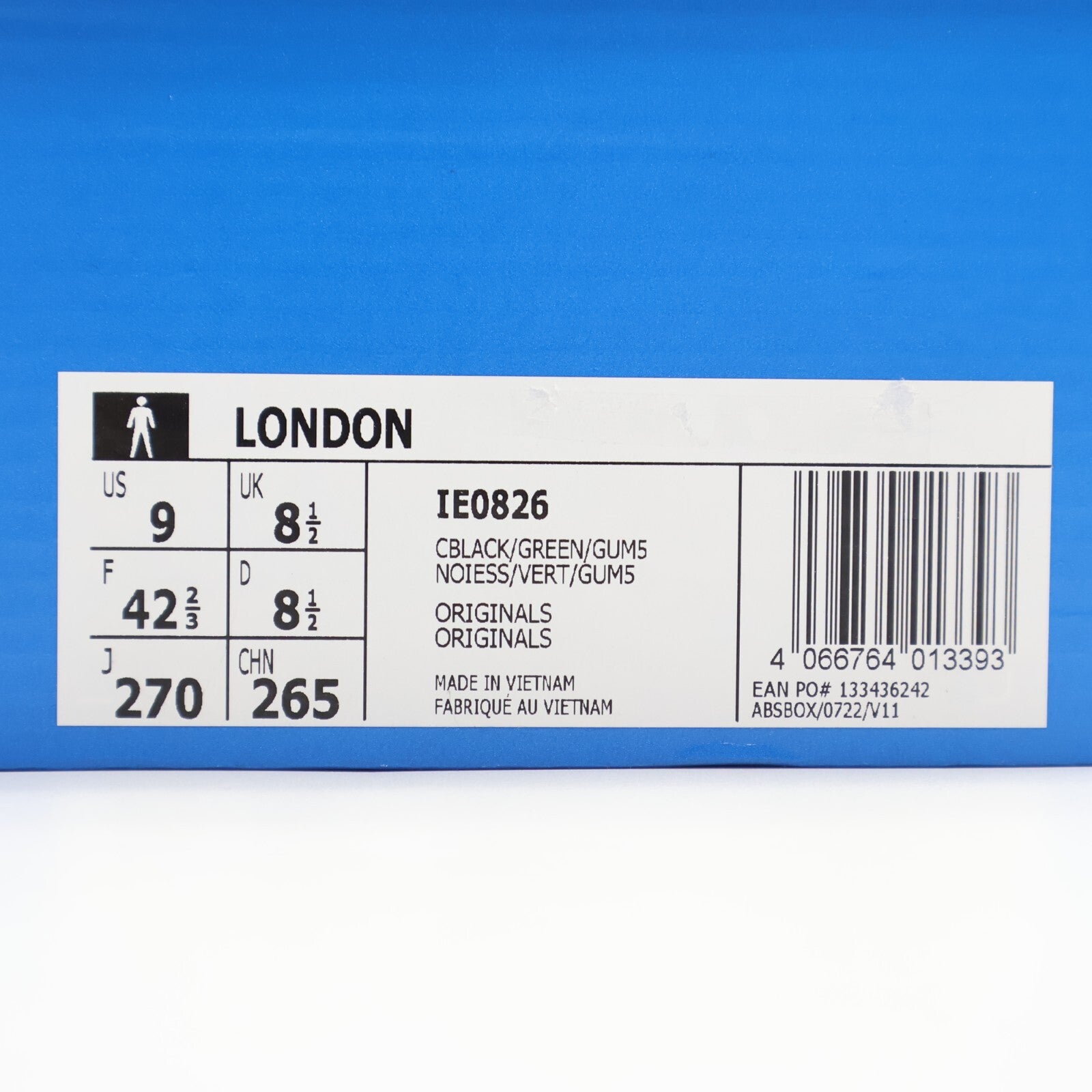 IE0826 adidas Originals London Core Black Green Gum (Men's)