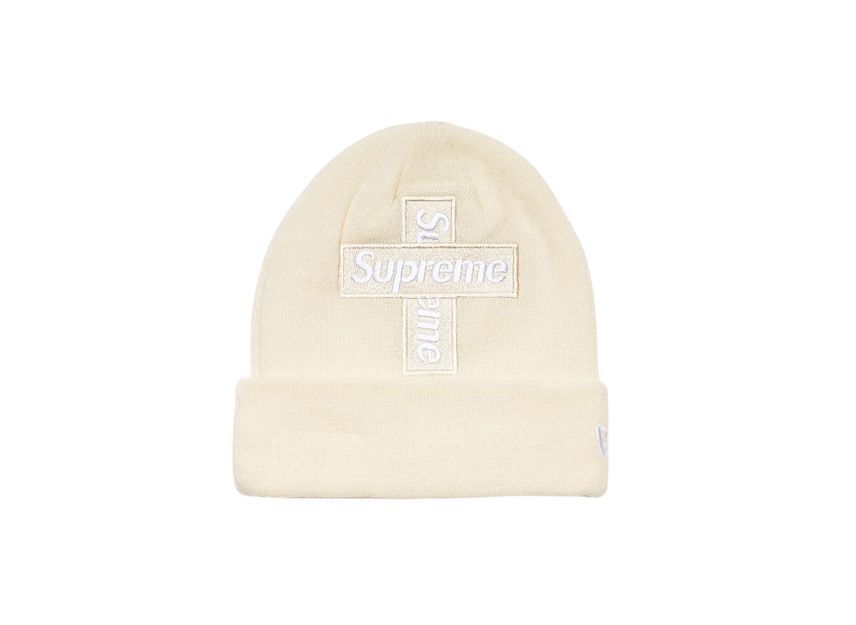 Supreme New Era Cross Box Logo Beanie Natural