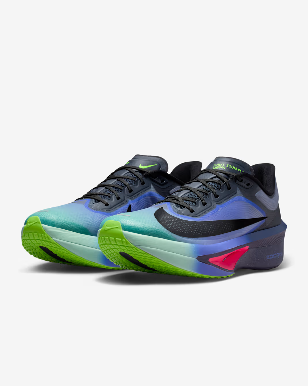 IO9572-400 Nike Zoom Fly 6 Dark Obsidian Racer Blue Emerald Rise Black (Menâs)