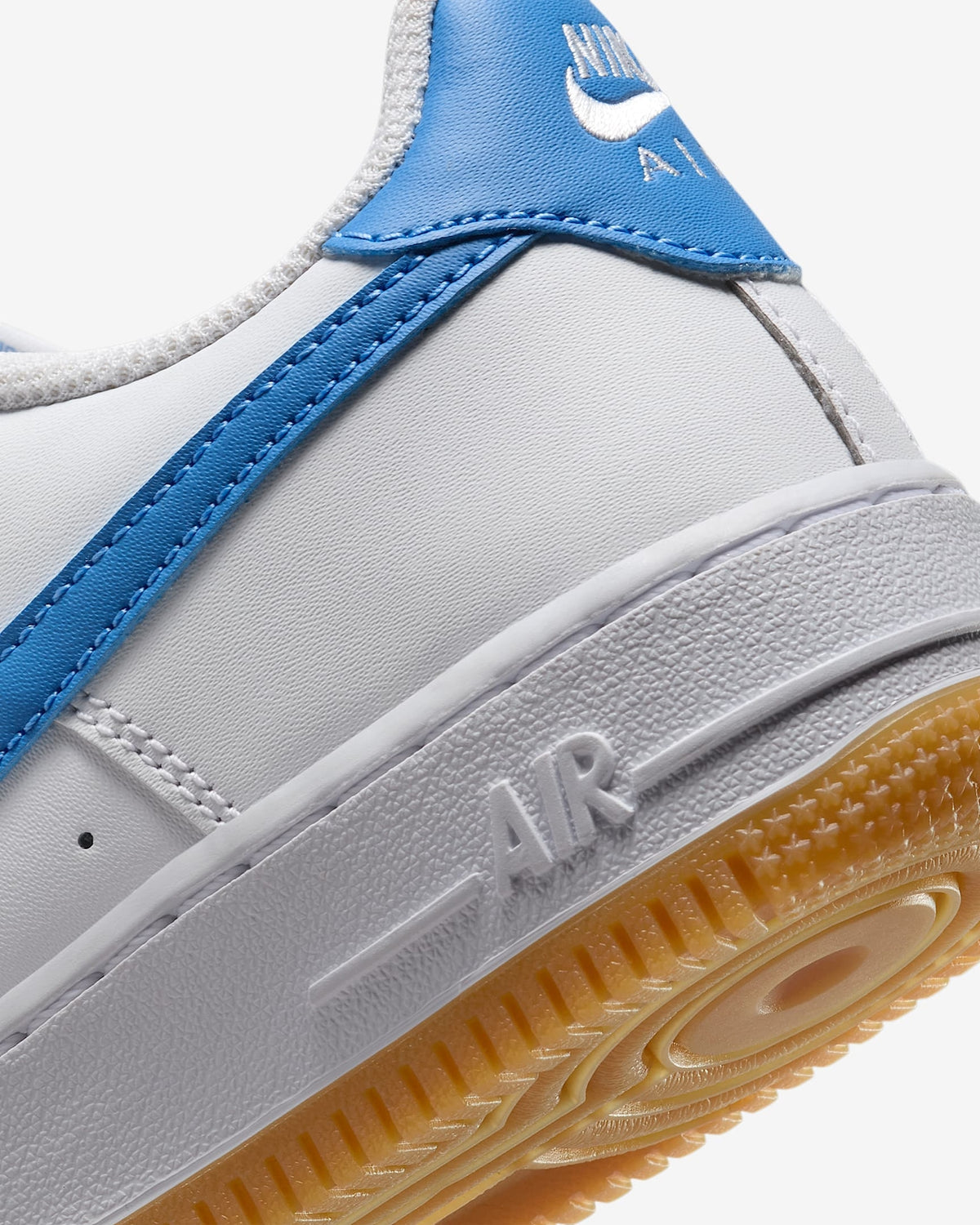 FV5948-115 Nike GS Air Force 1 White Gum Light Brown Blue Beyond