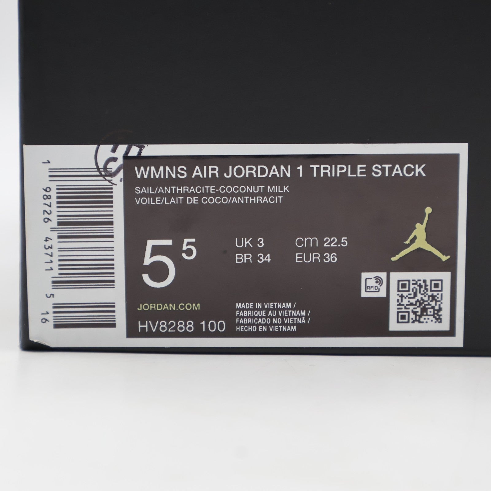 HV8288-100 Nike Air Jordan 1 Triple Stack Sail Black (Women's)