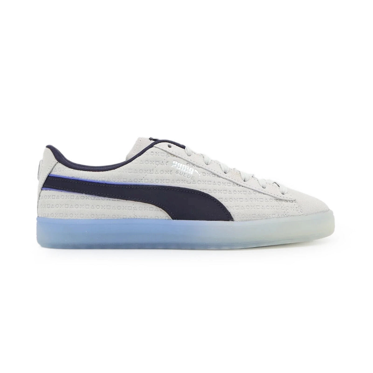 396246-01 PlayStation Puma Suede Glacial Gray New Navy (Men's)