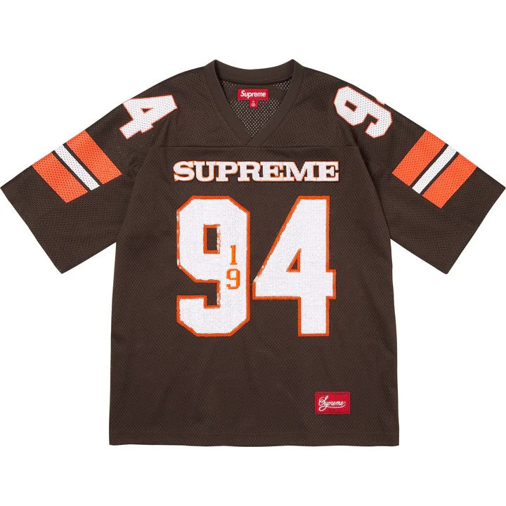 Supreme Sequin Football Jersey Brown