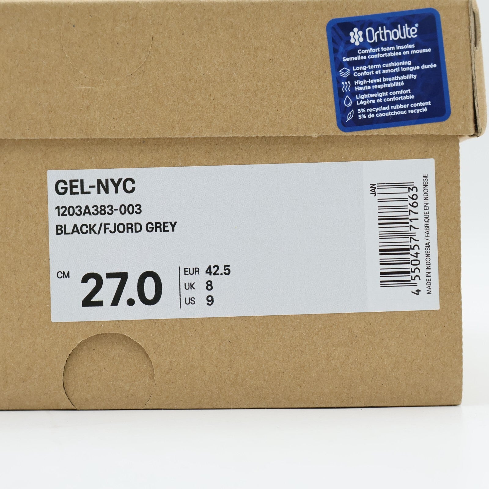 1203A383-003 Asics Gel-NYC Black Fjord Grey (Men's)