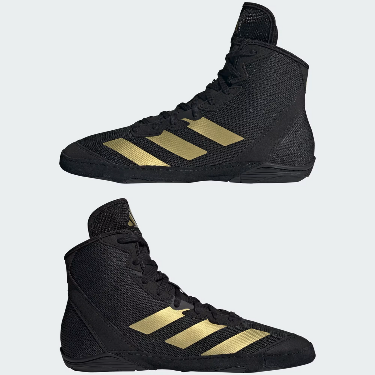IE3207  adidas Adizero Mat Wizard 6 Core Black/Gold Metallic/Cloud White (Men's)