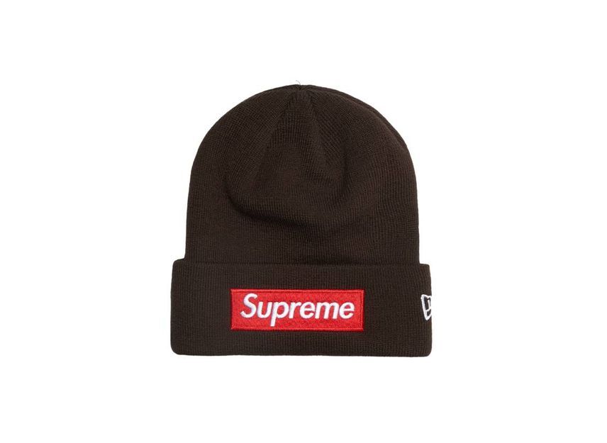 Supreme New Era Box Logo Beanie Brown