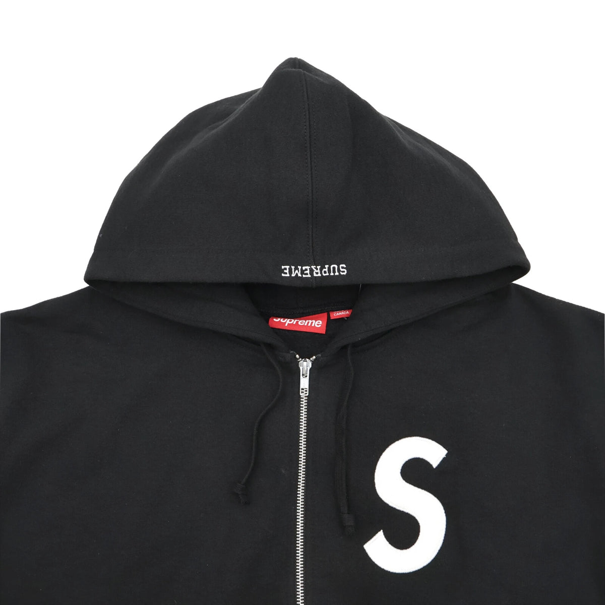 Supreme S Logo Zip Up Hooded Sweatshirt Black (FW24)