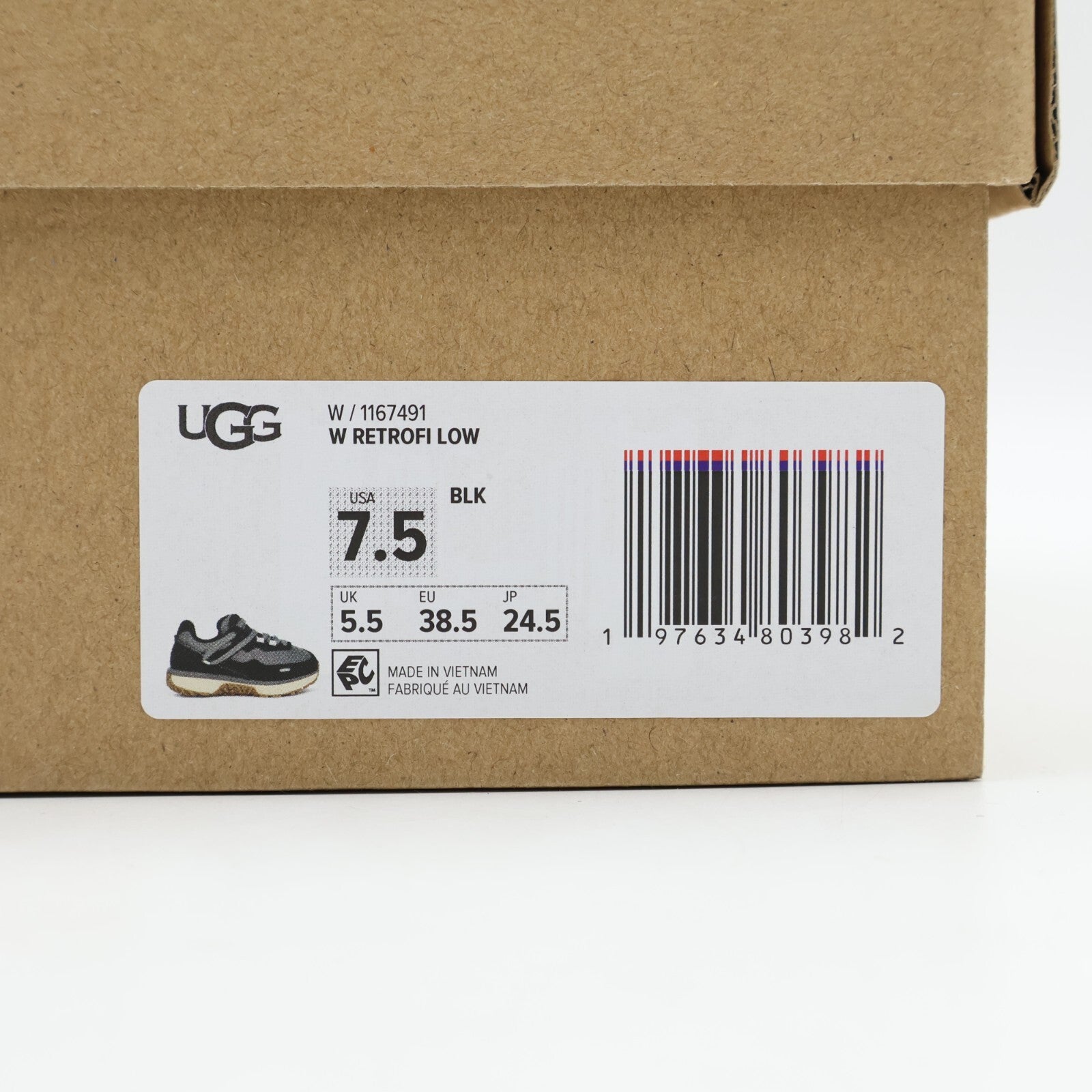 1167491-BLK UGG RETROFI LOW BLACK (Women's)