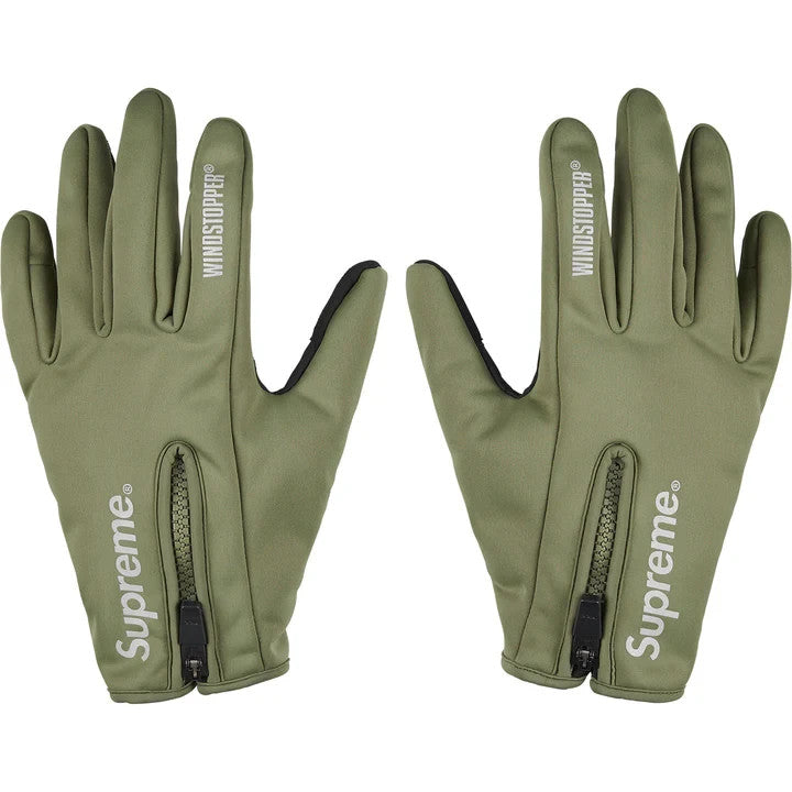 Supreme Windstopper Zip Gloves Olive