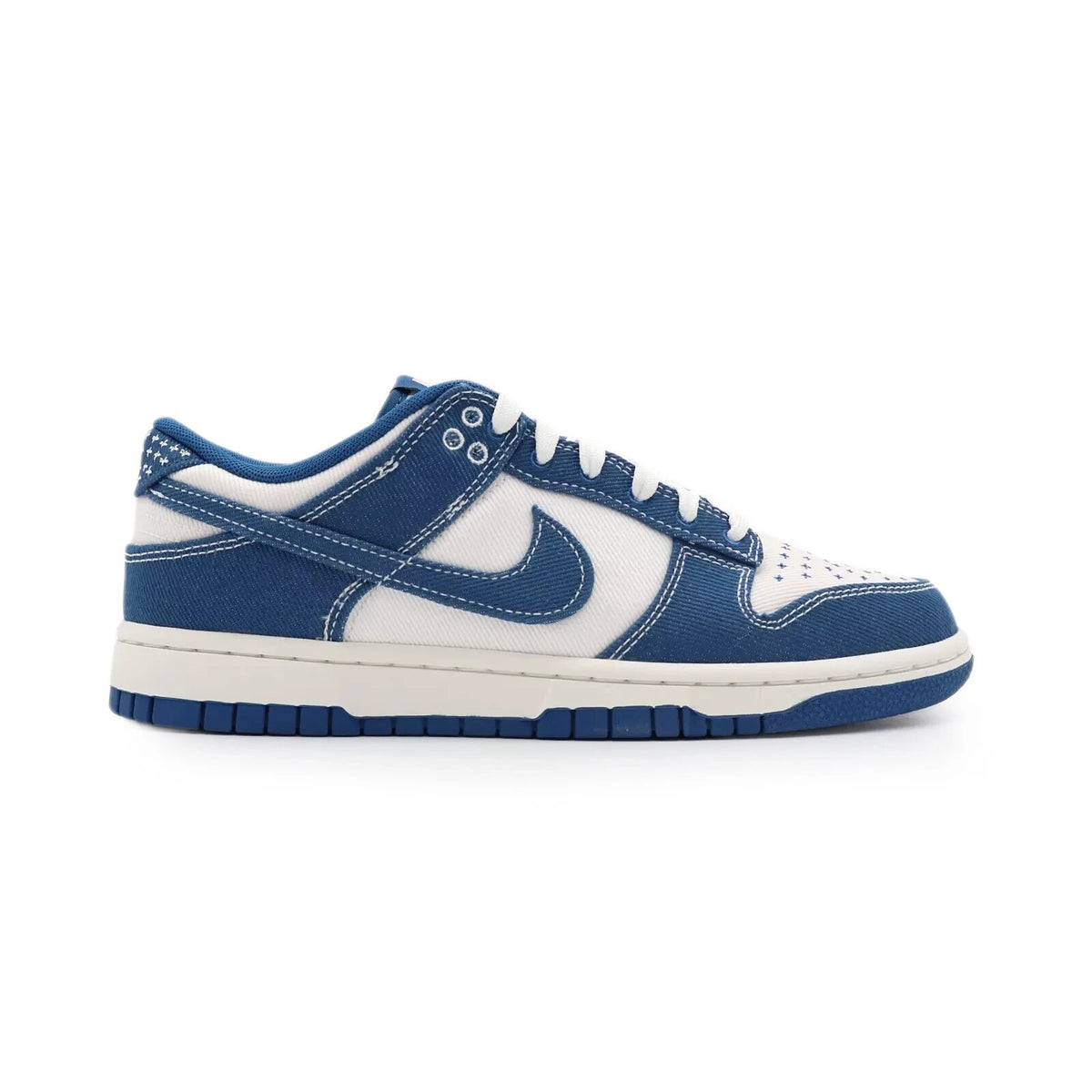 DV0834-101 Nike Dunk Low Summit White Industrial Blue Denim Sashiko (Men's)